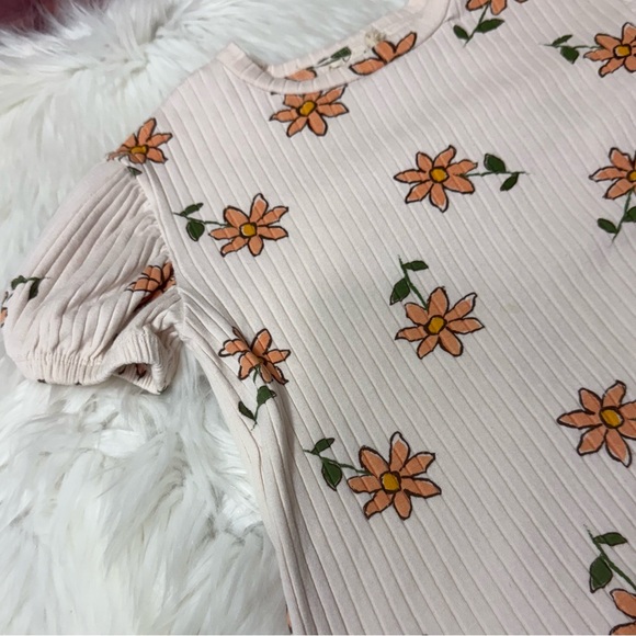 Jessica Simpson Youth Girl Size 6X Floral Ribbed Short Sleeve Shirt - Picture 7 of 14